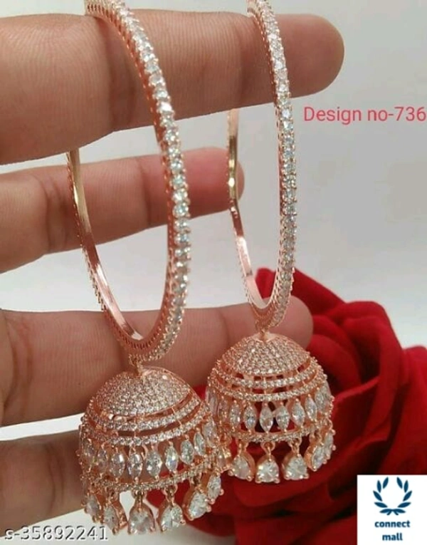 Shimmering Elegant Earrings - Brass, Oxidised Silver, Gold Plated, Jhumkhas, Chandelier, Multipack: 1